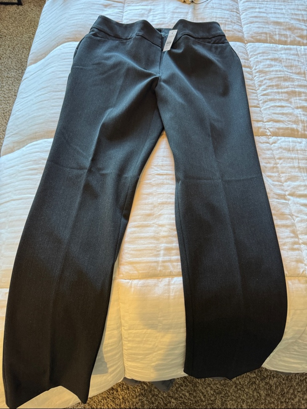 Dark Grey Straight Leg Dress Pants